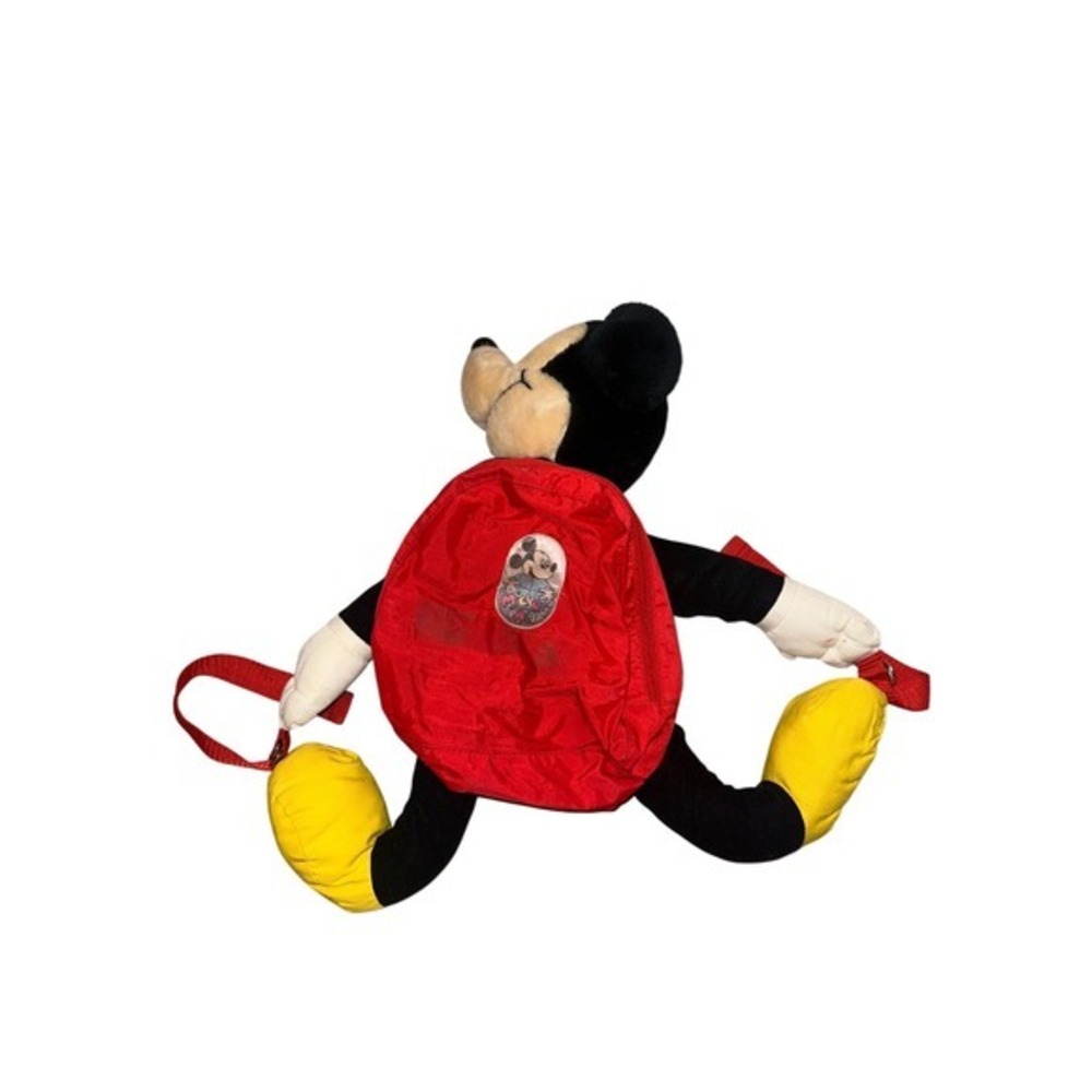 Rare Vintage Disney Mickey Mouse Plush Backpack Red, Yellow